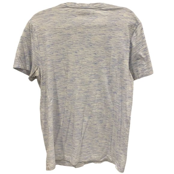 EXPRESS Men's White Gray Blue V Neck Casual Stretch Space Dyed T-Shirt MEDIUM - Picture 4 of 8